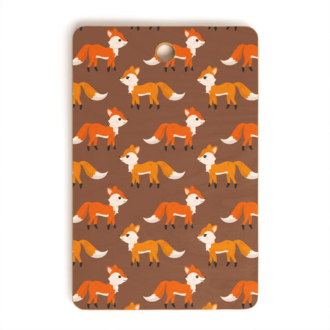 Avenie Woodland Foxes Cutting Board Rectangle