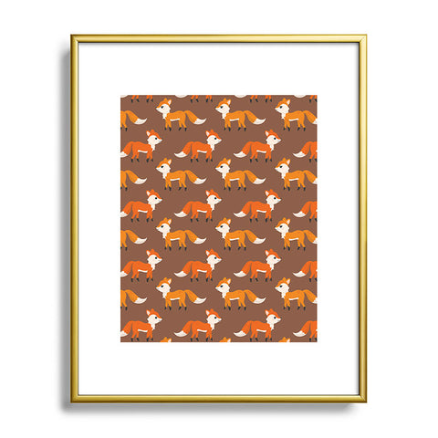 Avenie Woodland Foxes Metal Framed Art Print