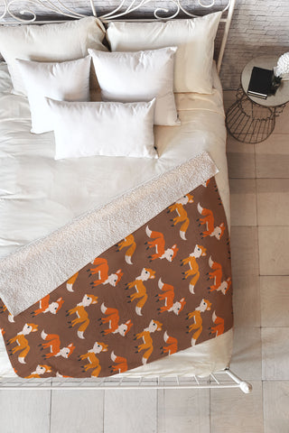 Avenie Woodland Foxes Fleece Throw Blanket