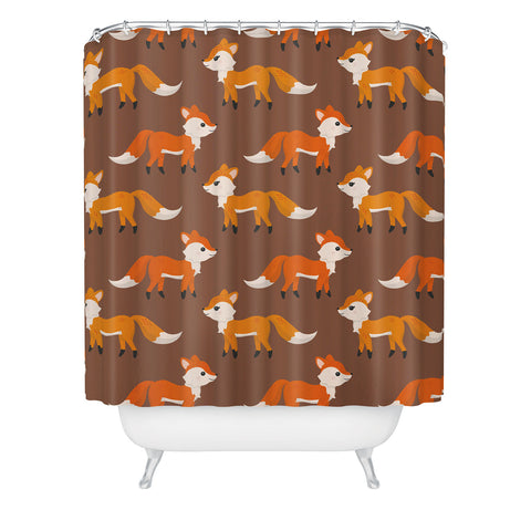 Avenie Woodland Foxes Shower Curtain