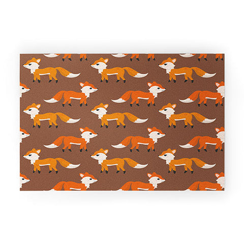 Avenie Woodland Foxes Welcome Mat