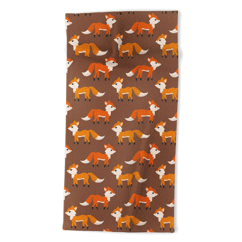 Avenie Woodland Foxes Beach Towel