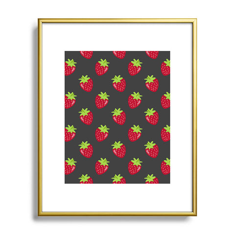 Avenie Woodland Strawberries Metal Framed Art Print