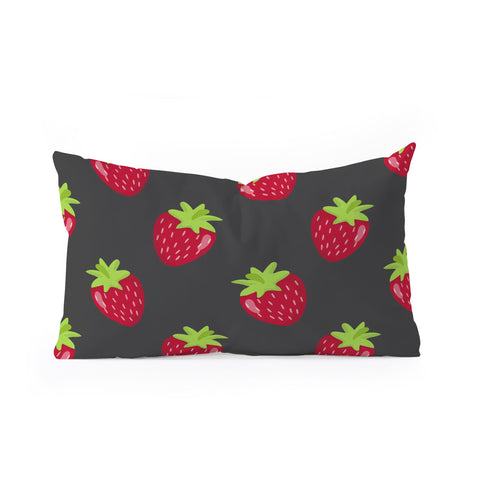 Avenie Woodland Strawberries Oblong Throw Pillow