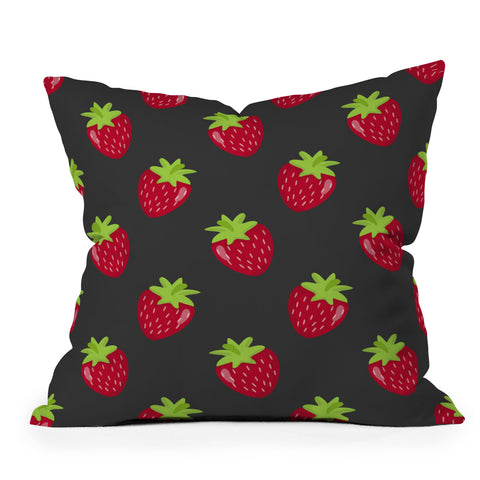 Avenie Woodland Strawberries Throw Pillow