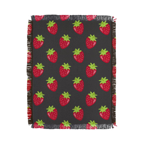 Avenie Woodland Strawberries Throw Blanket