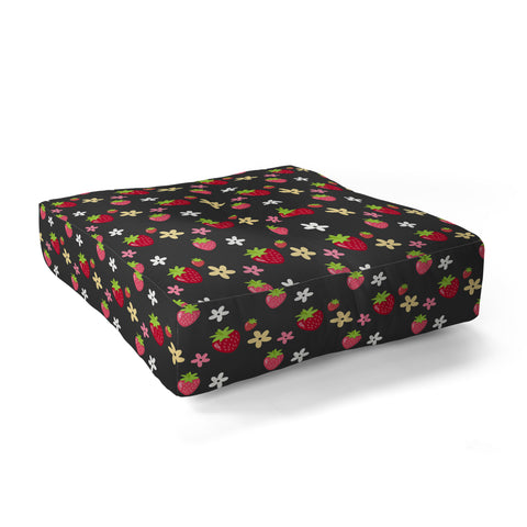 Avenie Woodland Strawberry Floor Pillow Square