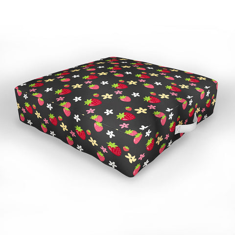 Avenie Woodland Strawberry Outdoor Floor Cushion