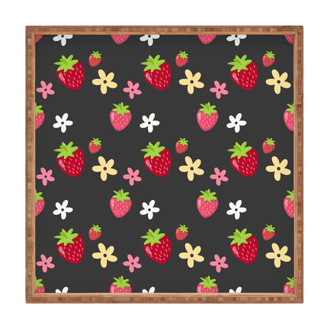 Avenie Woodland Strawberry Square Tray