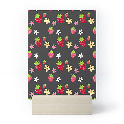 Avenie Woodland Strawberry Mini Art Print