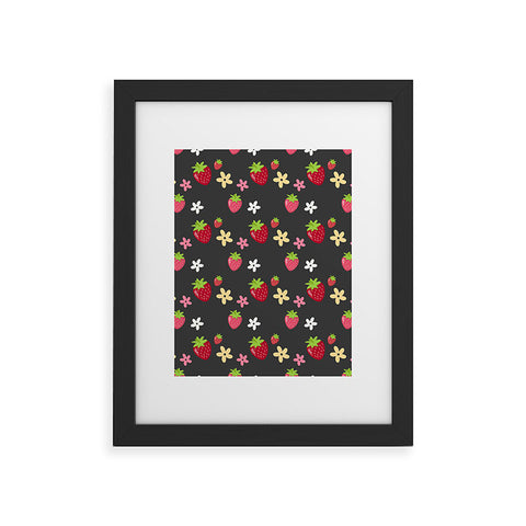 Avenie Woodland Strawberry Framed Art Print