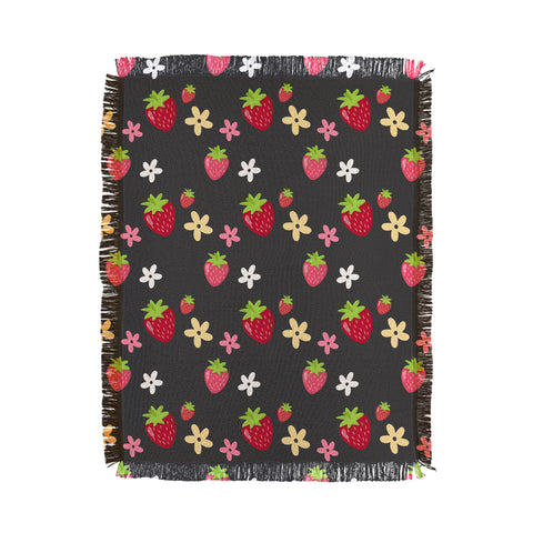 Avenie Woodland Strawberry Throw Blanket