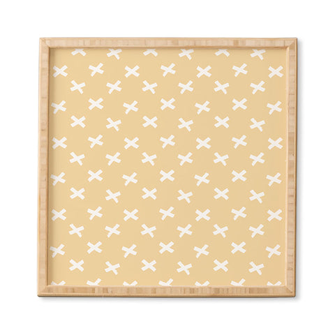 Avenie X Marks The Spot Honey Yellow Framed Wall Art