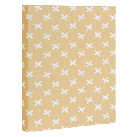 Avenie X Marks The Spot Honey Yellow Art Canvas