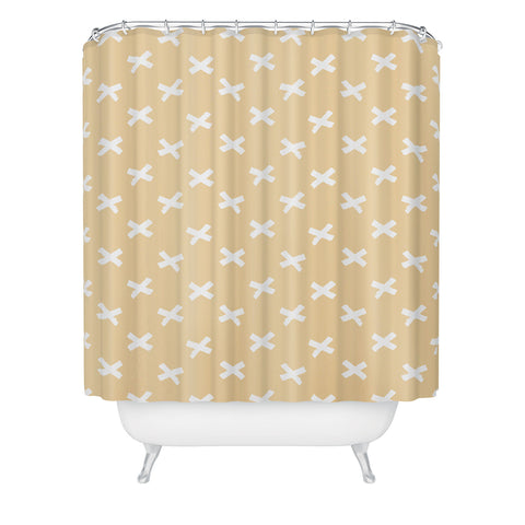 Avenie X Marks The Spot Honey Yellow Shower Curtain