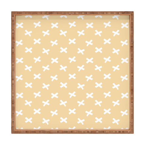 Avenie X Marks The Spot Honey Yellow Square Tray