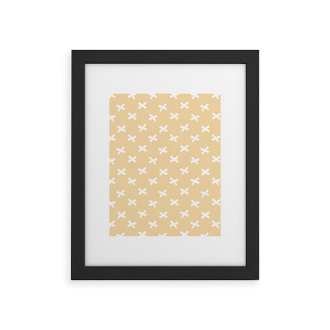 Avenie X Marks The Spot Honey Yellow Framed Art Print