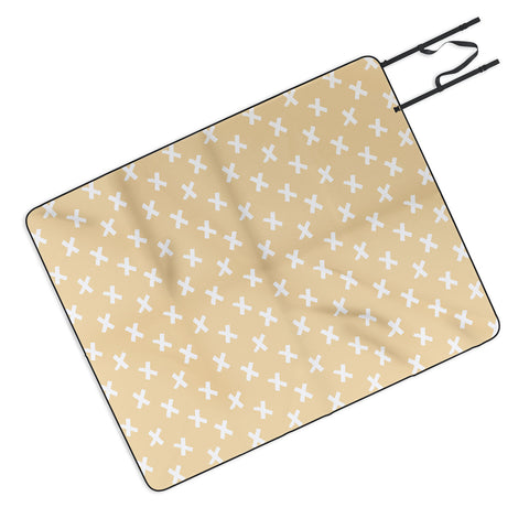 Avenie X Marks The Spot Honey Yellow Picnic Blanket