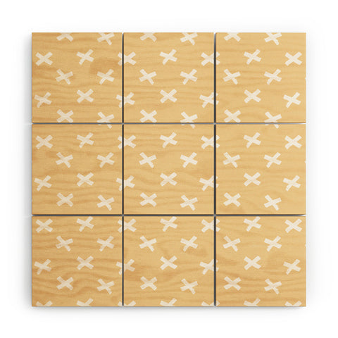 Avenie X Marks The Spot Honey Yellow Wood Wall Mural