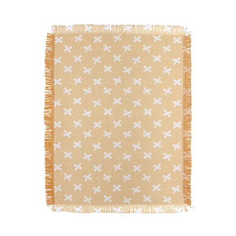 Avenie X Marks The Spot Honey Yellow Throw Blanket