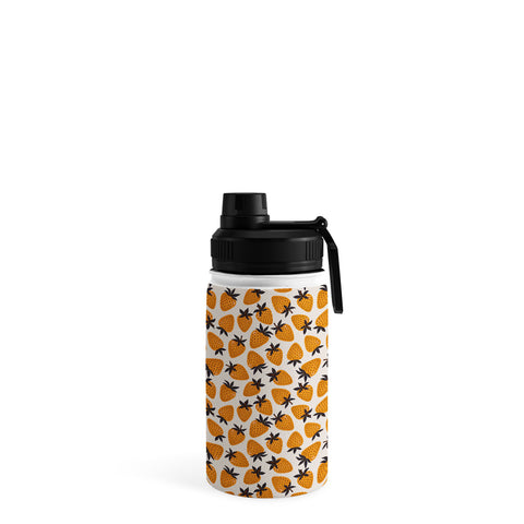 Avenie Yellow and Grey Strawberries Water Bottle