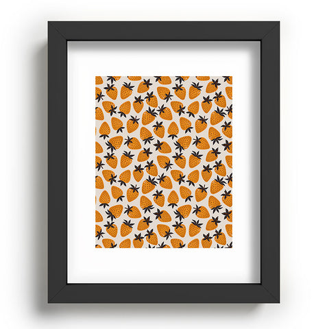 Avenie Yellow and Grey Strawberries Recessed Framing Rectangle