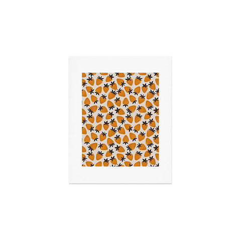 Avenie Yellow and Grey Strawberries Art Print