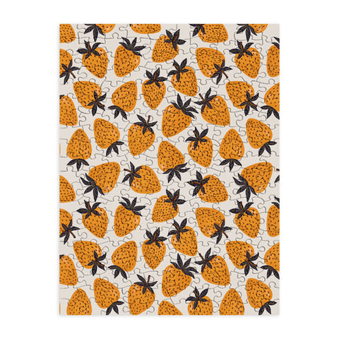 Avenie Yellow and Grey Strawberries Puzzle