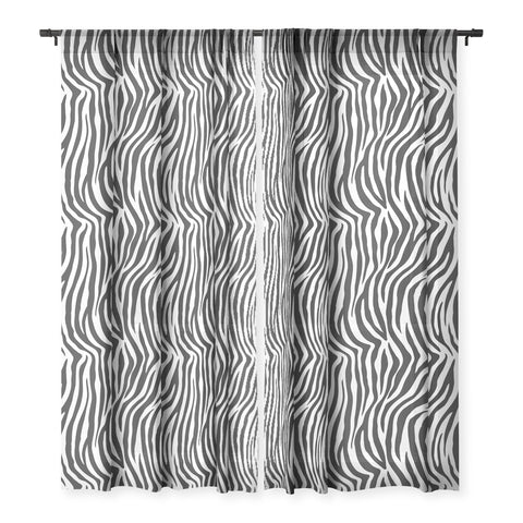 Avenie Zebra Print Sheer Window Curtain