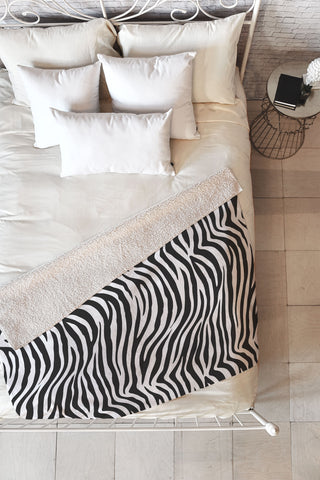 Avenie Zebra Print Fleece Throw Blanket