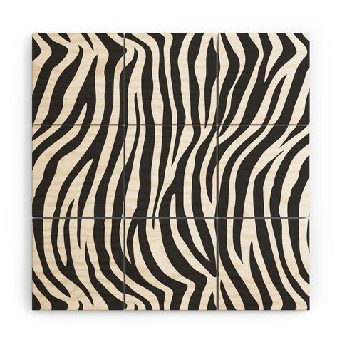 Avenie Zebra Print Wood Wall Mural