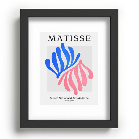 ayeyokp Blue Pink Leaves Matisse Recessed Framing Rectangle