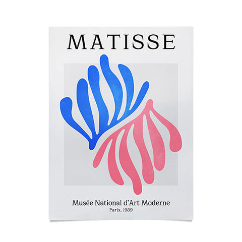 ayeyokp Blue Pink Leaves Matisse Poster