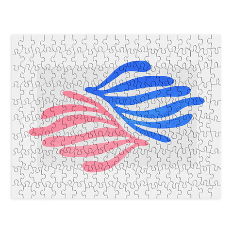 ayeyokp Blue Pink Leaves Matisse Puzzle