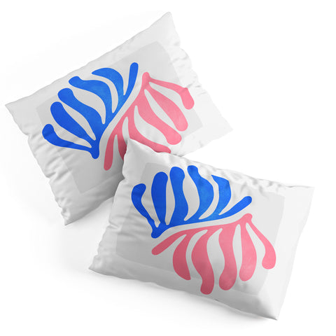 ayeyokp Blue Pink Leaves Matisse Pillow Shams