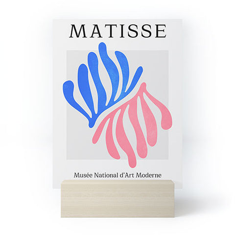 ayeyokp Blue Pink Leaves Matisse Mini Art Print