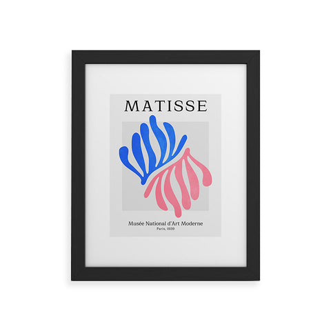 ayeyokp Blue Pink Leaves Matisse Framed Art Print