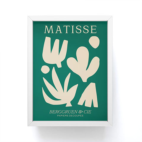 ayeyokp Bottle Green Collage Paper Cut Framed Mini Art Print