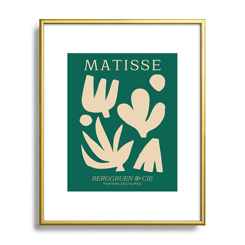 ayeyokp Bottle Green Collage Paper Cut Metal Framed Art Print