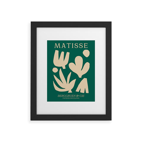 ayeyokp Bottle Green Collage Paper Cut Framed Art Print