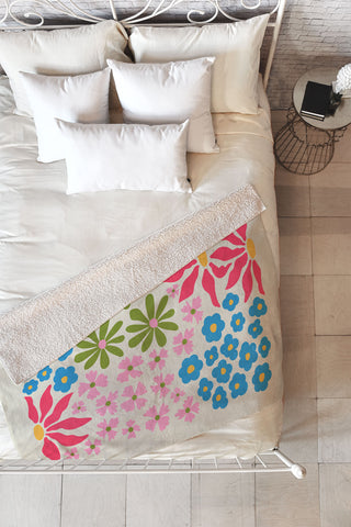 ayeyokp Flower Market 02 Kyoto Fleece Throw Blanket