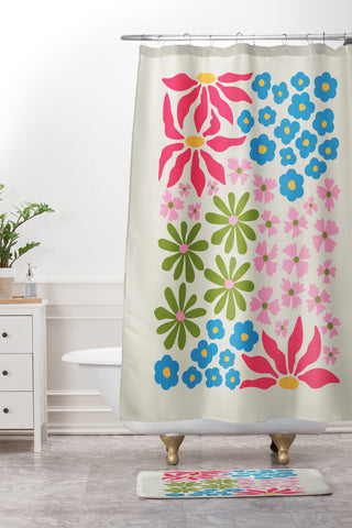 ayeyokp Flower Market 02 Kyoto Shower Curtain And Mat