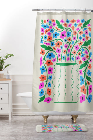 ayeyokp Flower Market 08 Rome Shower Curtain And Mat