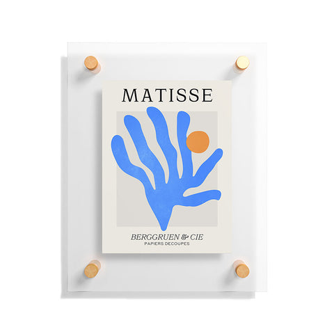 ayeyokp Jazz Blue Leaf Matisse Series Floating Acrylic Print