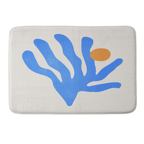 ayeyokp Jazz Blue Leaf Matisse Series Memory Foam Bath Mat