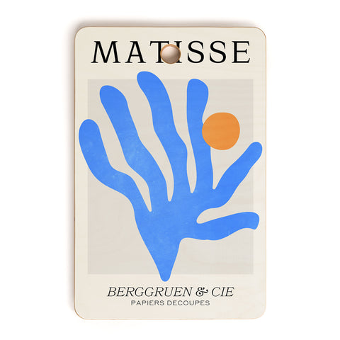 ayeyokp Jazz Blue Leaf Matisse Series Cutting Board Rectangle
