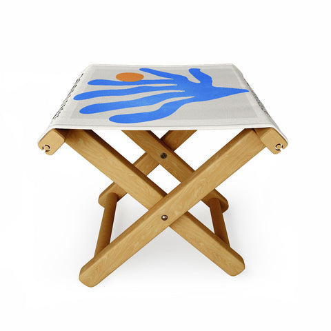 ayeyokp Jazz Blue Leaf Matisse Series Folding Stool