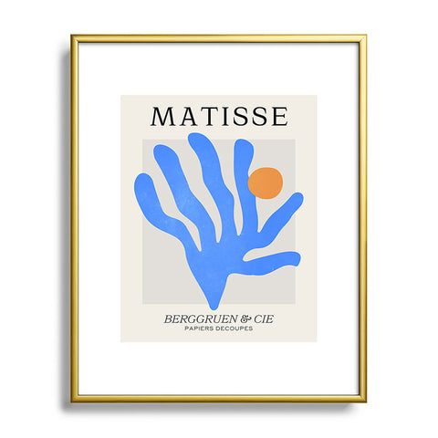 ayeyokp Jazz Blue Leaf Matisse Series Metal Framed Art Print