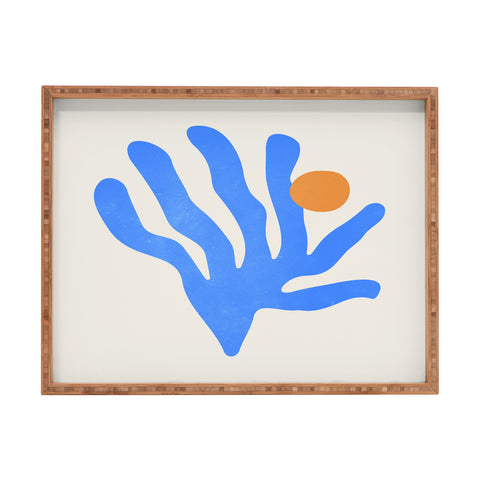 ayeyokp Jazz Blue Leaf Matisse Series Rectangular Tray