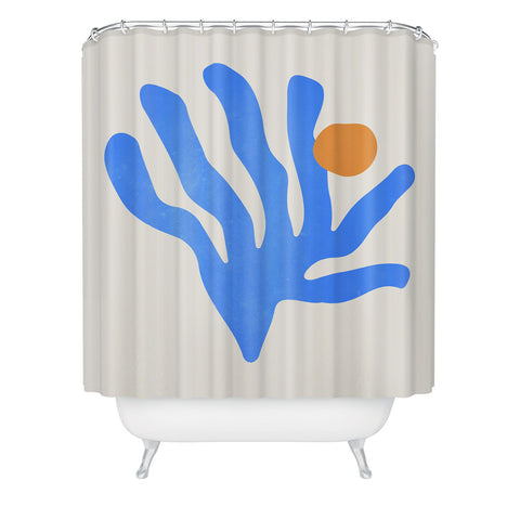 ayeyokp Jazz Blue Leaf Matisse Series Shower Curtain